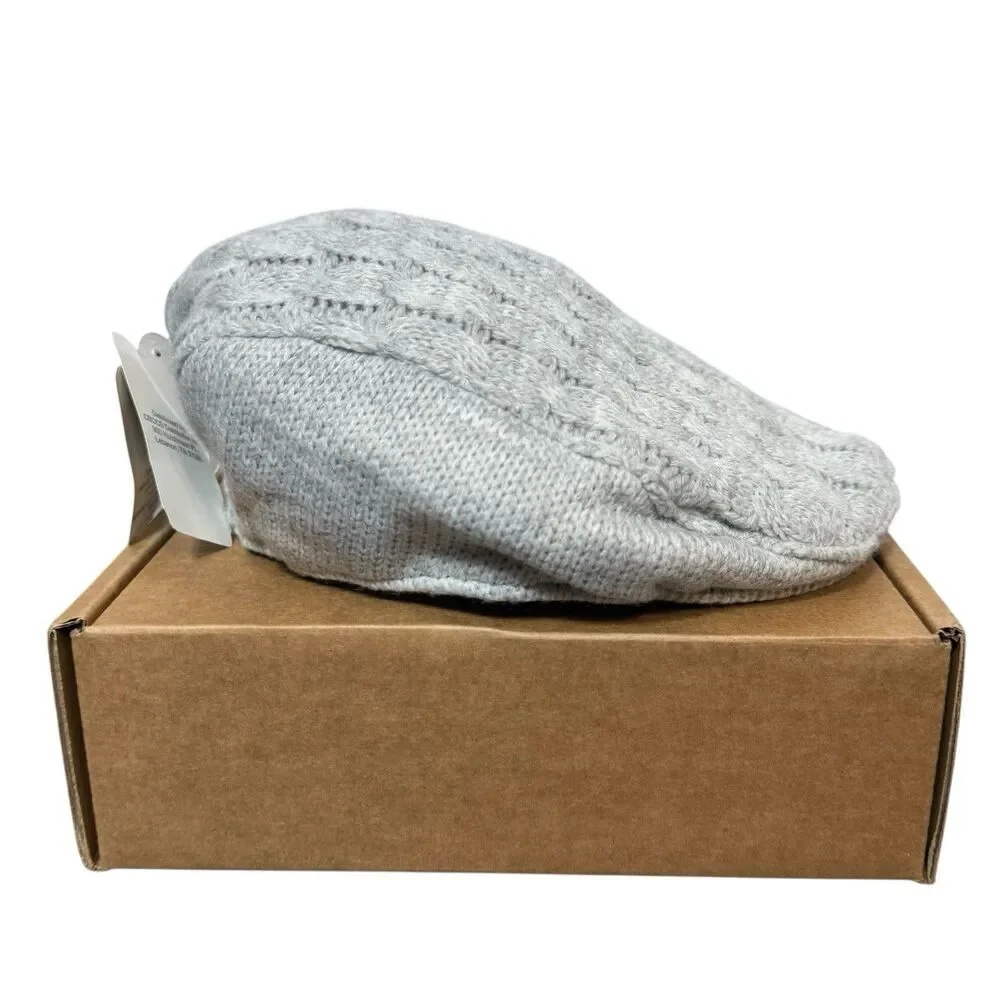 Cable Knit‎ Flat Cap Toddler Boys Gray Newsboy Cabbie Driver Hat Outdoor NWT